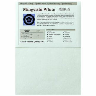 Etichetta confezione carta washi Mingeishi Awagami white pack